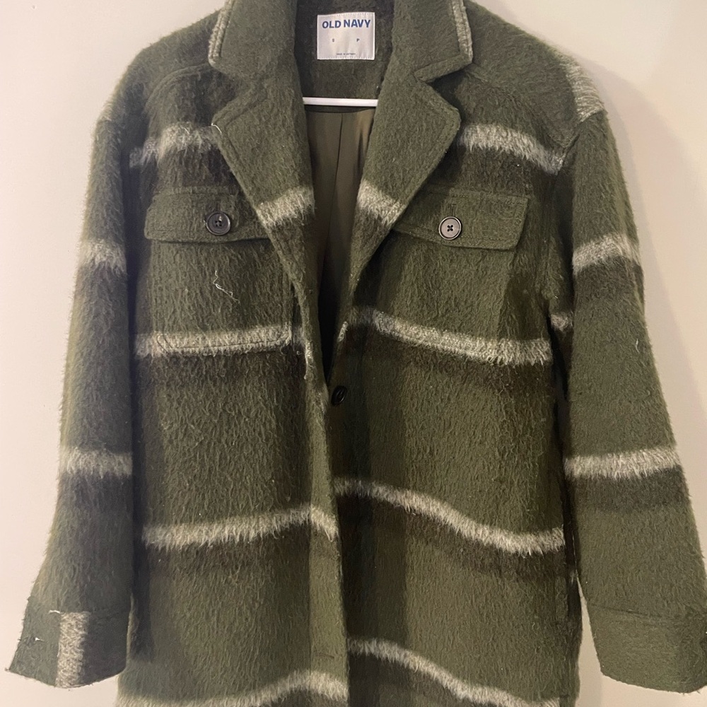 Plaid Wool Blend Coat - Picture 2 of 4